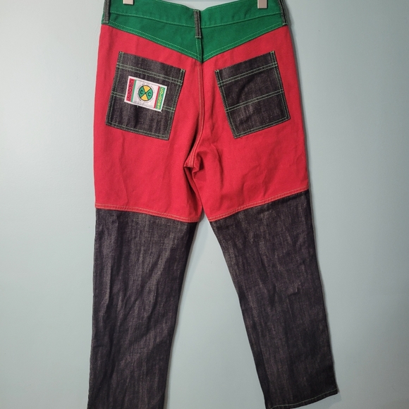 Cross Colours Color Block Jeans Ya Dig Post Hip Hop Nation Men’s Size 30 - Picture 2 of 4